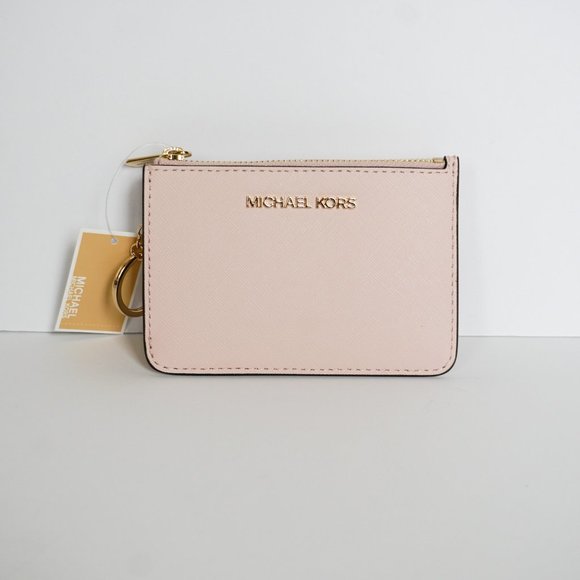 Michael Kors Jet Set Coin Wallet Pink Powder Blush - Picture 1 of 8